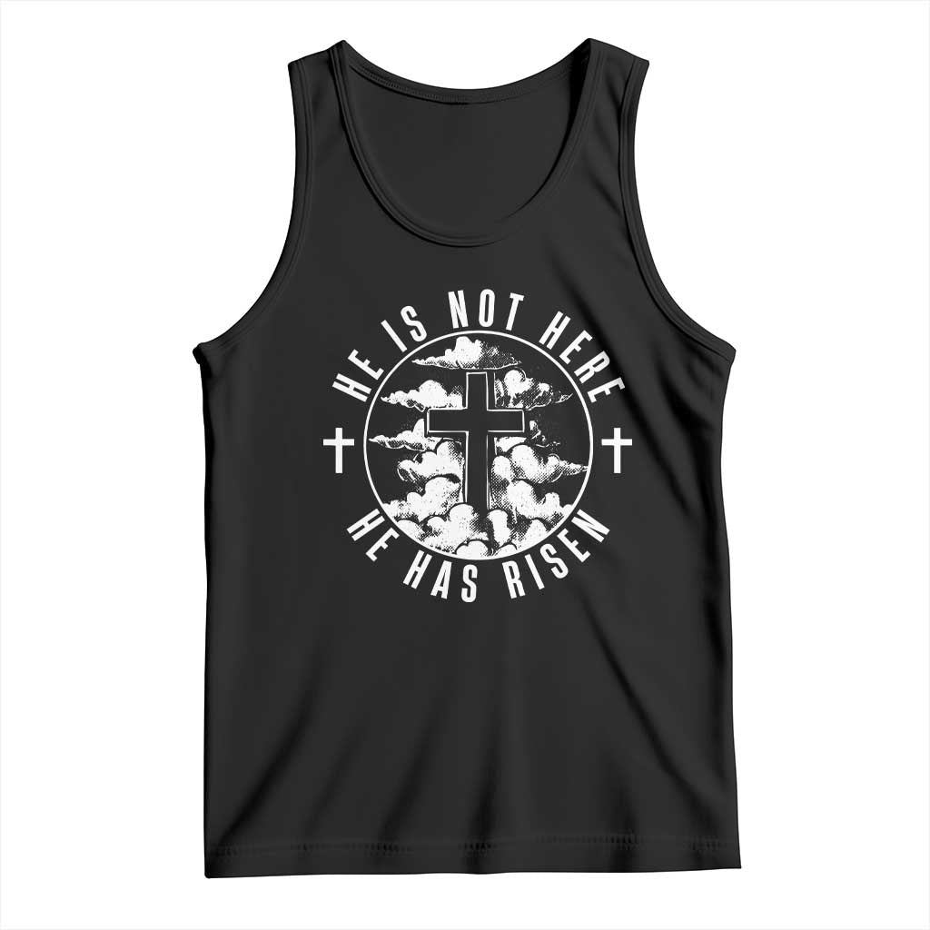 Easter Jesus Has Risen Tank Top Christian Bible Verse Graphic Cross 90s Style - Wonder Print Shop