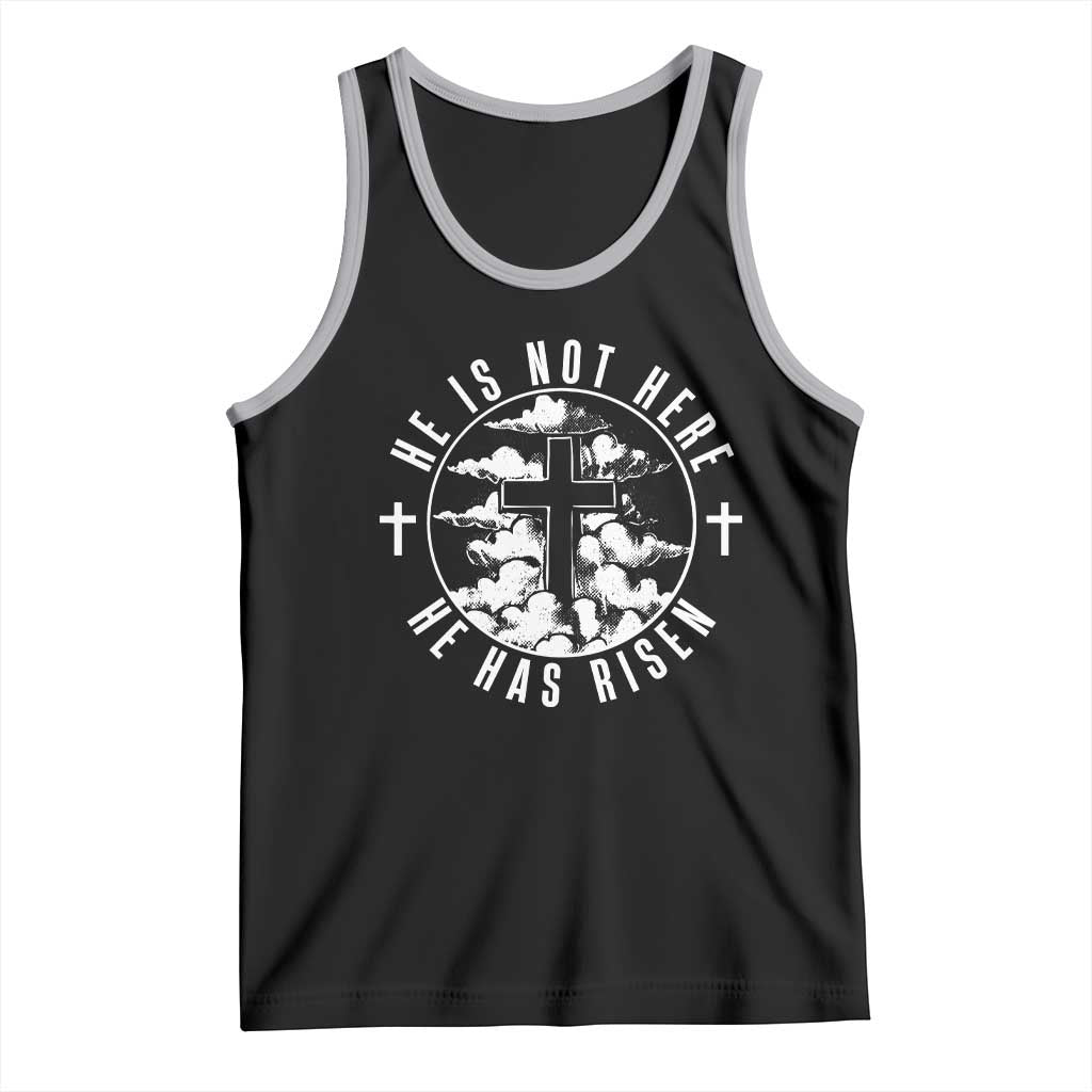 Easter Jesus Has Risen Tank Top Christian Bible Verse Graphic Cross 90s Style - Wonder Print Shop