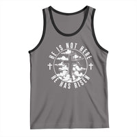 Easter Jesus Has Risen Tank Top Christian Bible Verse Graphic Cross 90s Style - Wonder Print Shop