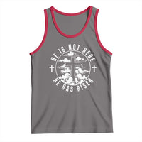 Easter Jesus Has Risen Tank Top Christian Bible Verse Graphic Cross 90s Style - Wonder Print Shop