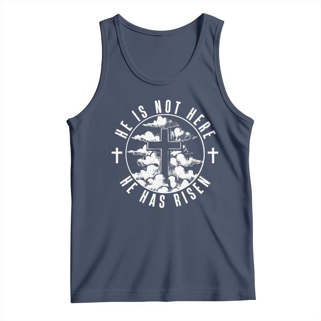 Easter Jesus Has Risen Tank Top Christian Bible Verse Graphic Cross 90s Style - Wonder Print Shop