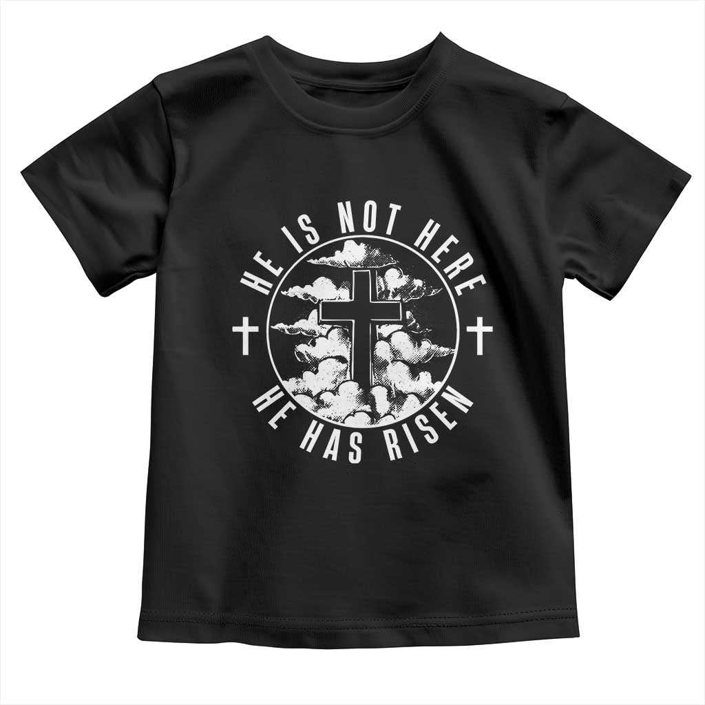 Easter Jesus Has Risen Toddler T Shirt Christian Bible Verse Graphic Cross 90s Style - Wonder Print Shop