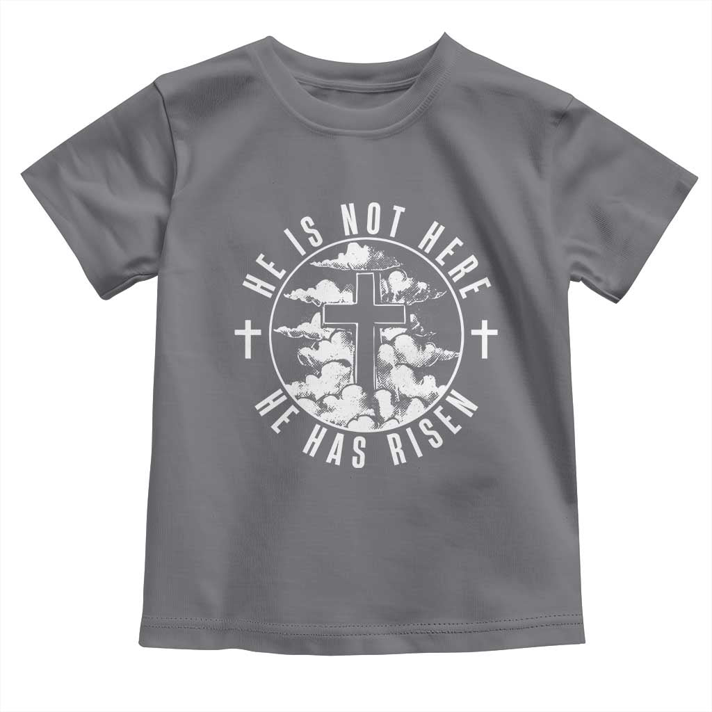 Easter Jesus Has Risen Toddler T Shirt Christian Bible Verse Graphic Cross 90s Style - Wonder Print Shop
