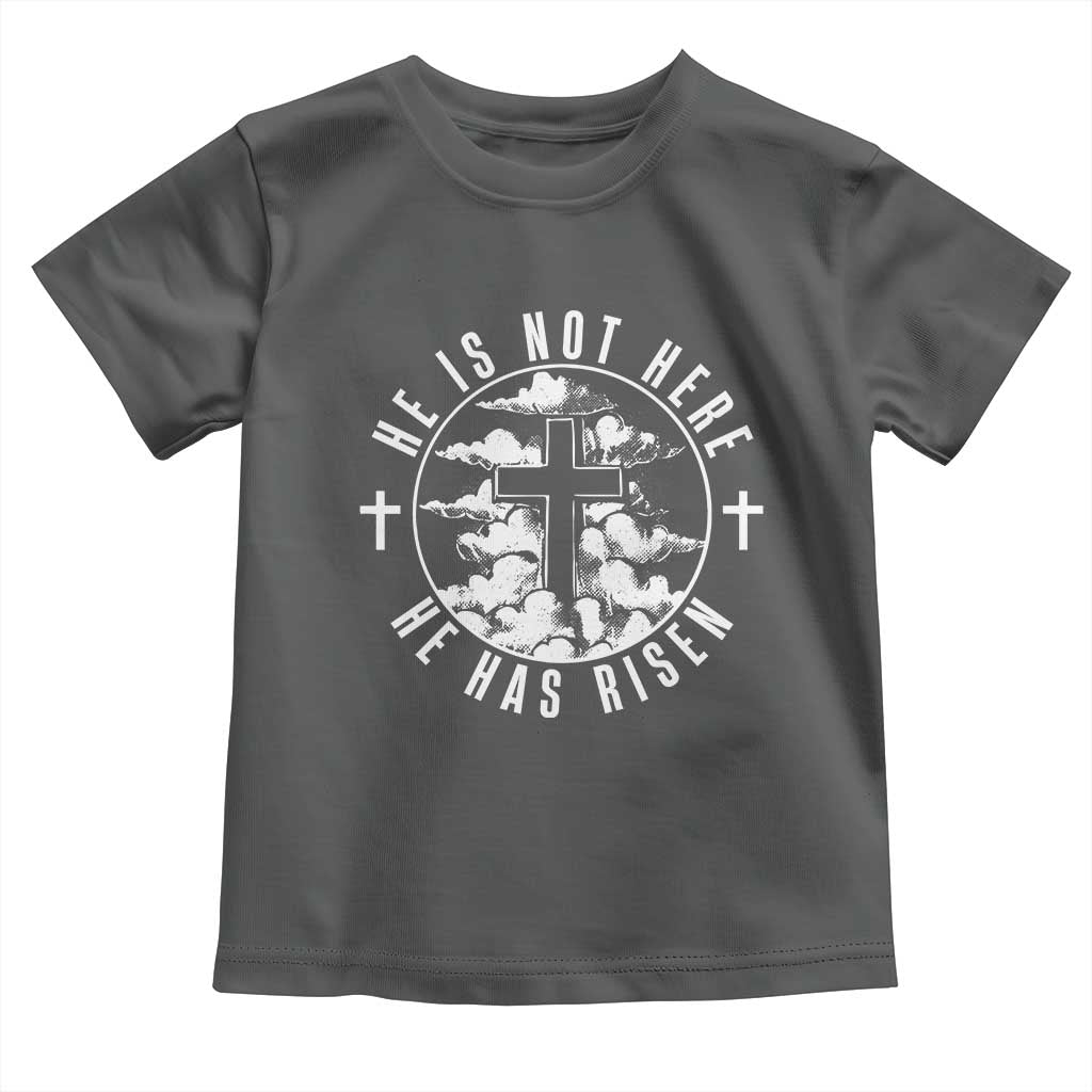 Easter Jesus Has Risen Toddler T Shirt Christian Bible Verse Graphic Cross 90s Style - Wonder Print Shop