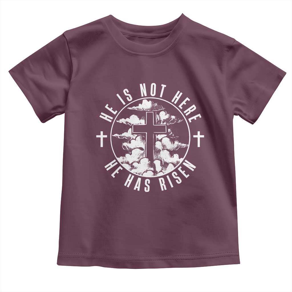 Easter Jesus Has Risen Toddler T Shirt Christian Bible Verse Graphic Cross 90s Style - Wonder Print Shop