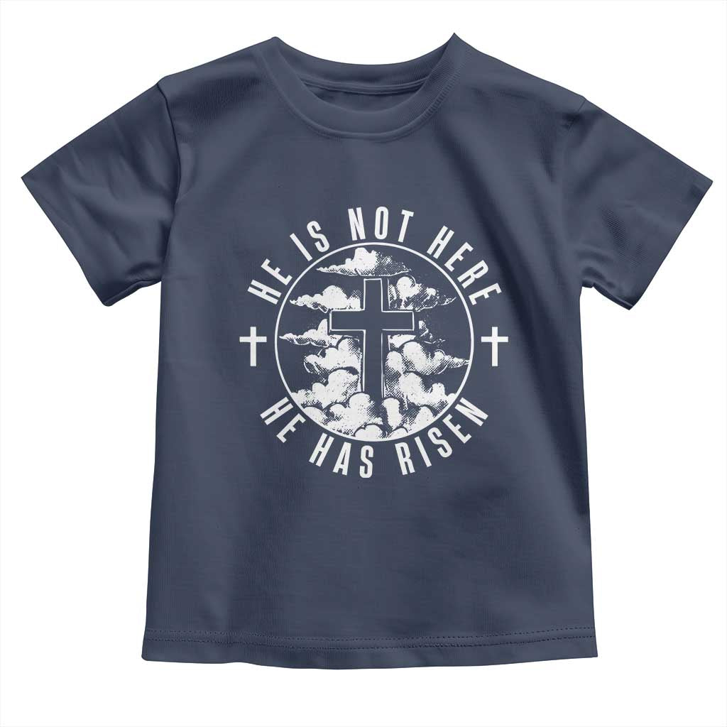 Easter Jesus Has Risen Toddler T Shirt Christian Bible Verse Graphic Cross 90s Style - Wonder Print Shop