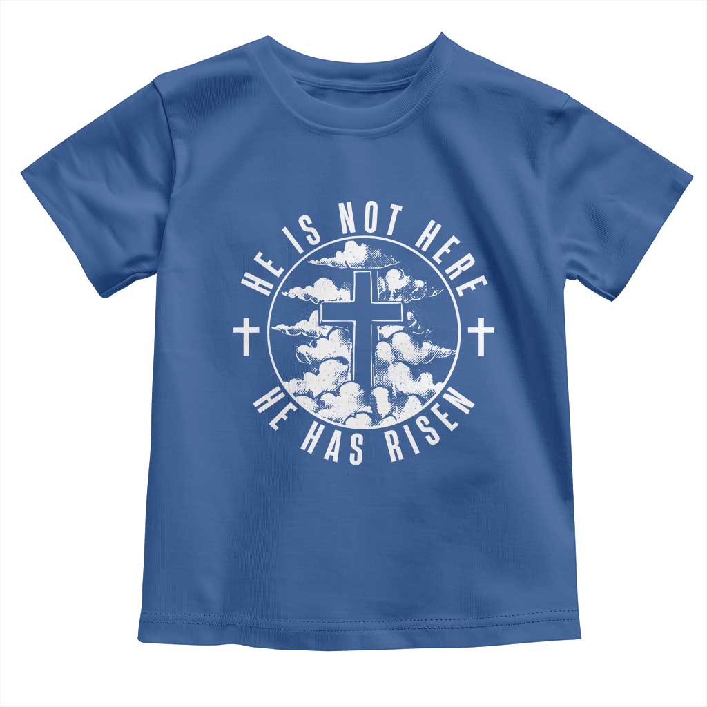 Easter Jesus Has Risen Toddler T Shirt Christian Bible Verse Graphic Cross 90s Style - Wonder Print Shop