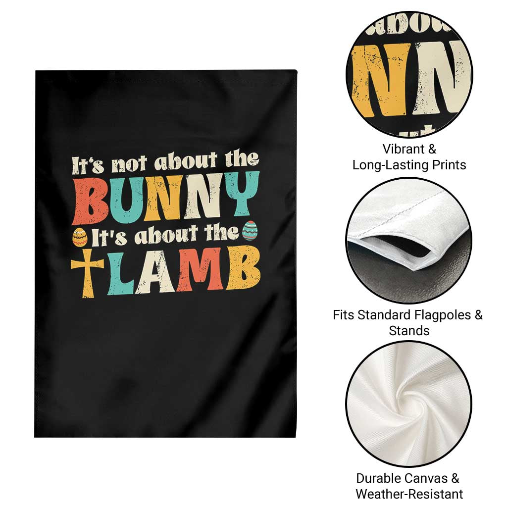 Religious Easter Garden Flag Retro Its Not About The Bunny Its About The Lamb - Wonder Print Shop