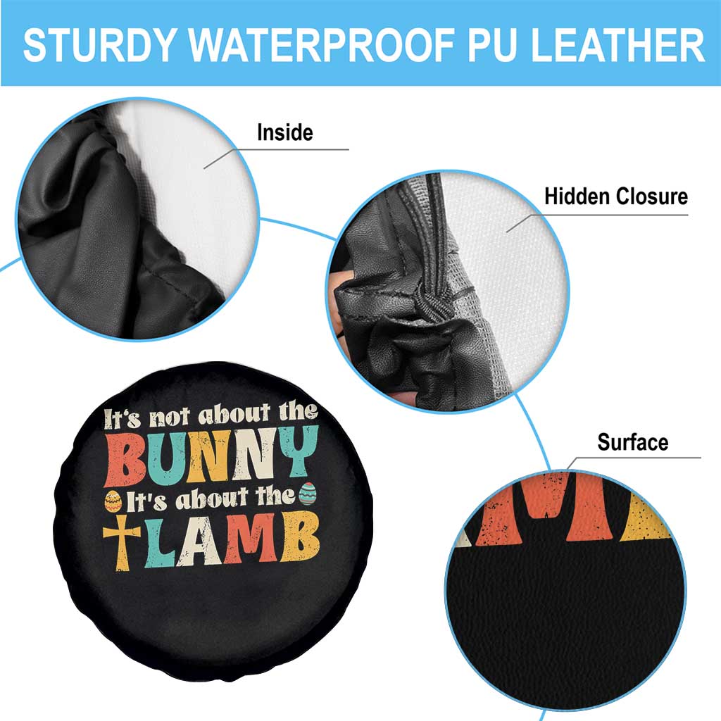 Religious Easter Spare Tire Cover Retro Its Not About The Bunny Its About The Lamb - Wonder Print Shop
