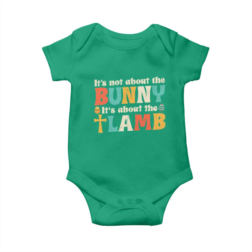 Religious Easter Baby Onesie Retro Its Not About The Bunny Its About The Lamb - Wonder Print Shop