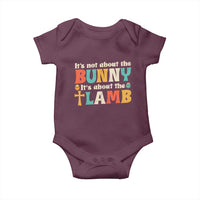 Religious Easter Baby Onesie Retro Its Not About The Bunny Its About The Lamb - Wonder Print Shop