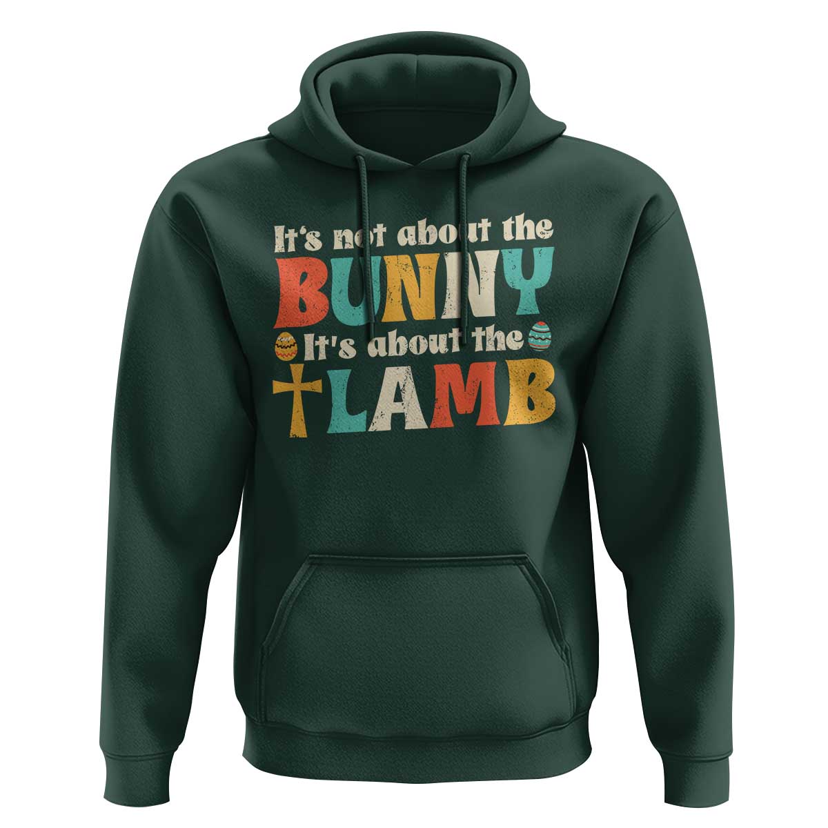 Religious Easter Hoodie Retro Its Not About The Bunny Its About The Lamb - Wonder Print Shop