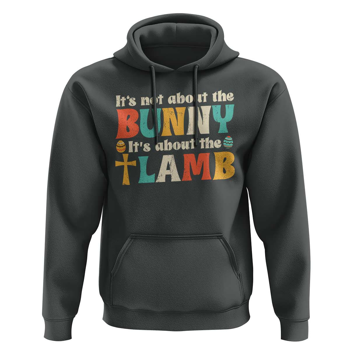 Religious Easter Hoodie Retro Its Not About The Bunny Its About The Lamb - Wonder Print Shop