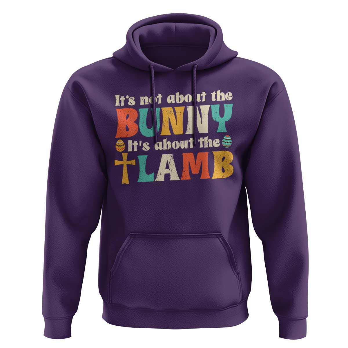 Religious Easter Hoodie Retro Its Not About The Bunny Its About The Lamb - Wonder Print Shop