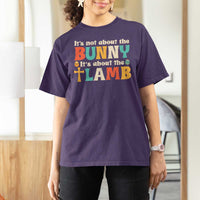 Religious Easter T Shirt For Women Retro Its Not About The Bunny Its About The Lamb - Wonder Print Shop