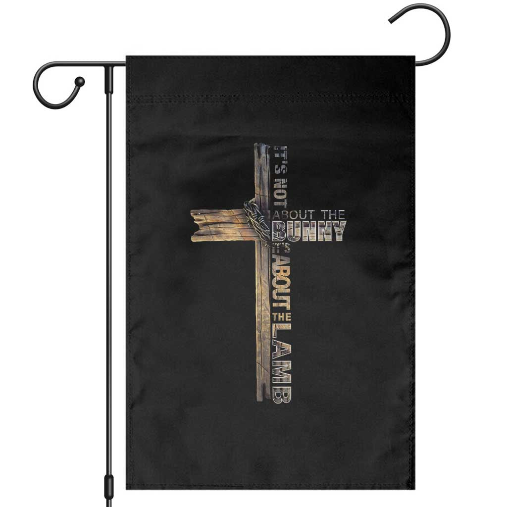 Easter Christian Garden Flag Vintage Cross Farmhouse Religious Not About Bunny About the Lamb