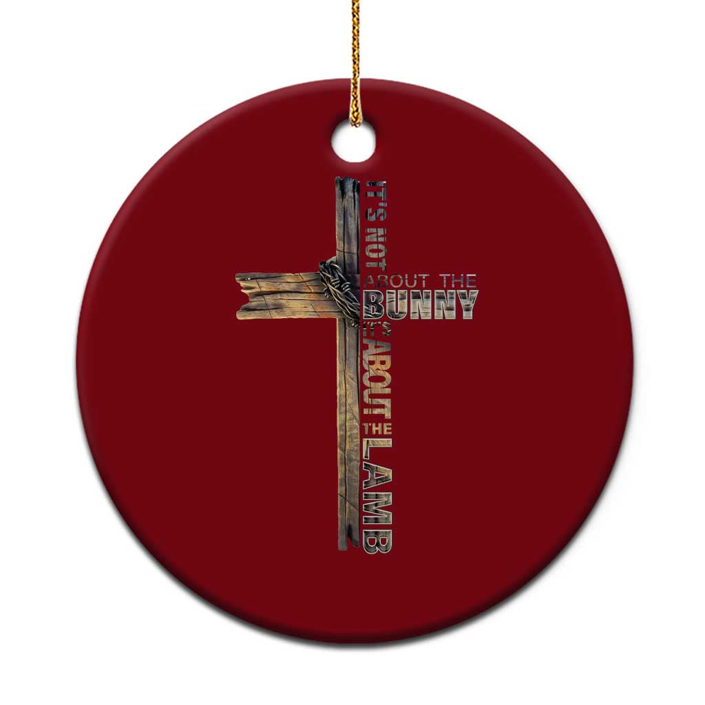 Easter Christian Ceramic Ornament Vintage Cross Farmhouse Religious Not About Bunny About the Lamb
