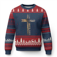 Easter Christian Ugly Christmas Sweater Vintage Cross Farmhouse Religious Not About Bunny About the Lamb