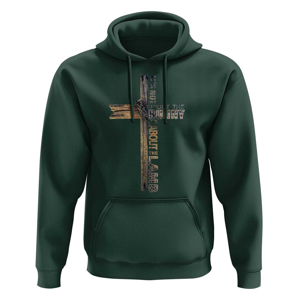 Easter Christian Hoodie Vintage Cross Farmhouse Religious Not About Bunny About the Lamb