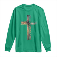 Easter Christian Long Sleeve Shirt Vintage Cross Farmhouse Religious Not About Bunny About the Lamb
