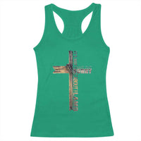 Easter Christian Racerback Tank Top Vintage Cross Farmhouse Religious Not About Bunny About the Lamb