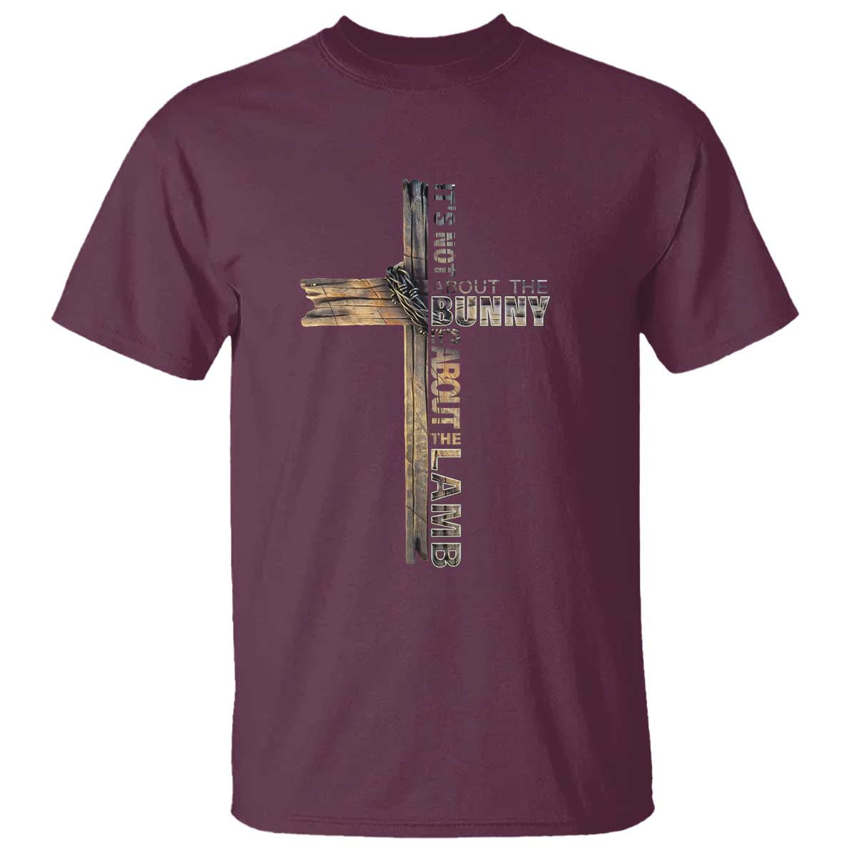 Easter Christian T Shirt Vintage Cross Farmhouse Religious Not About Bunny About the Lamb