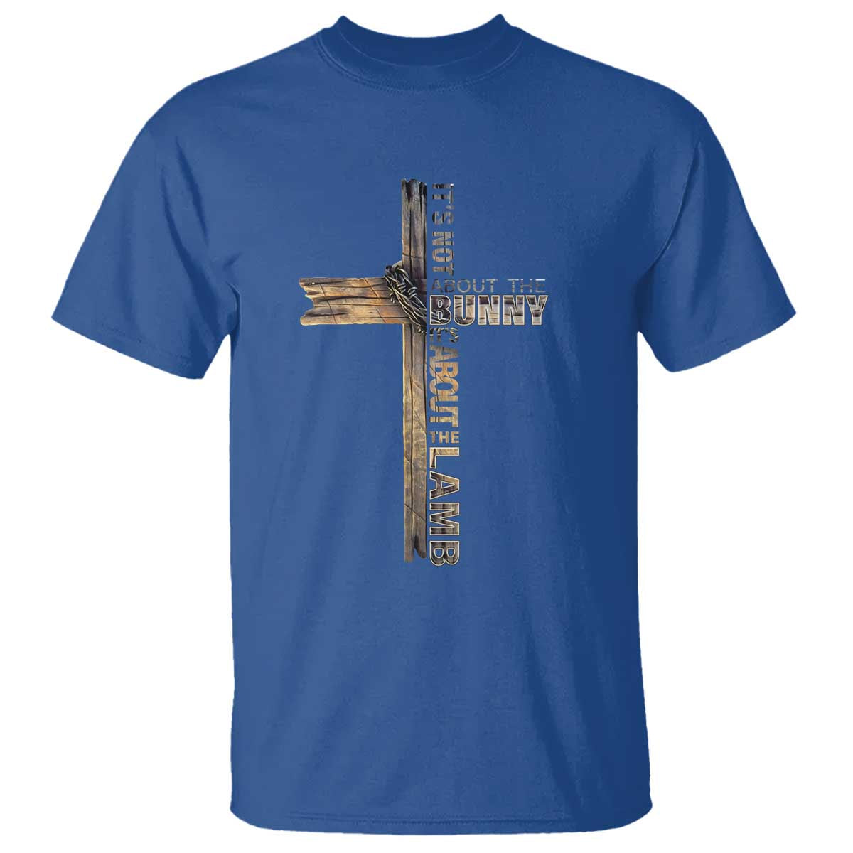 Easter Christian T Shirt Vintage Cross Farmhouse Religious Not About Bunny About the Lamb