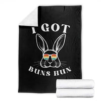 Rabbit Easter Bunny Sunglasses Throw Blanket Retro Vintage I Got Buns Hun Funny Jokes - Wonder Print Shop