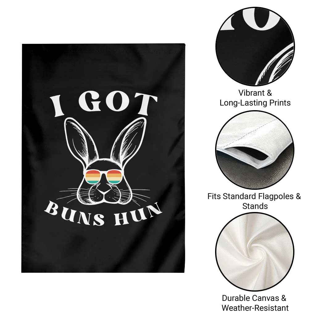 Rabbit Easter Bunny Sunglasses Garden Flag Retro Vintage I Got Buns Hun Funny Jokes - Wonder Print Shop
