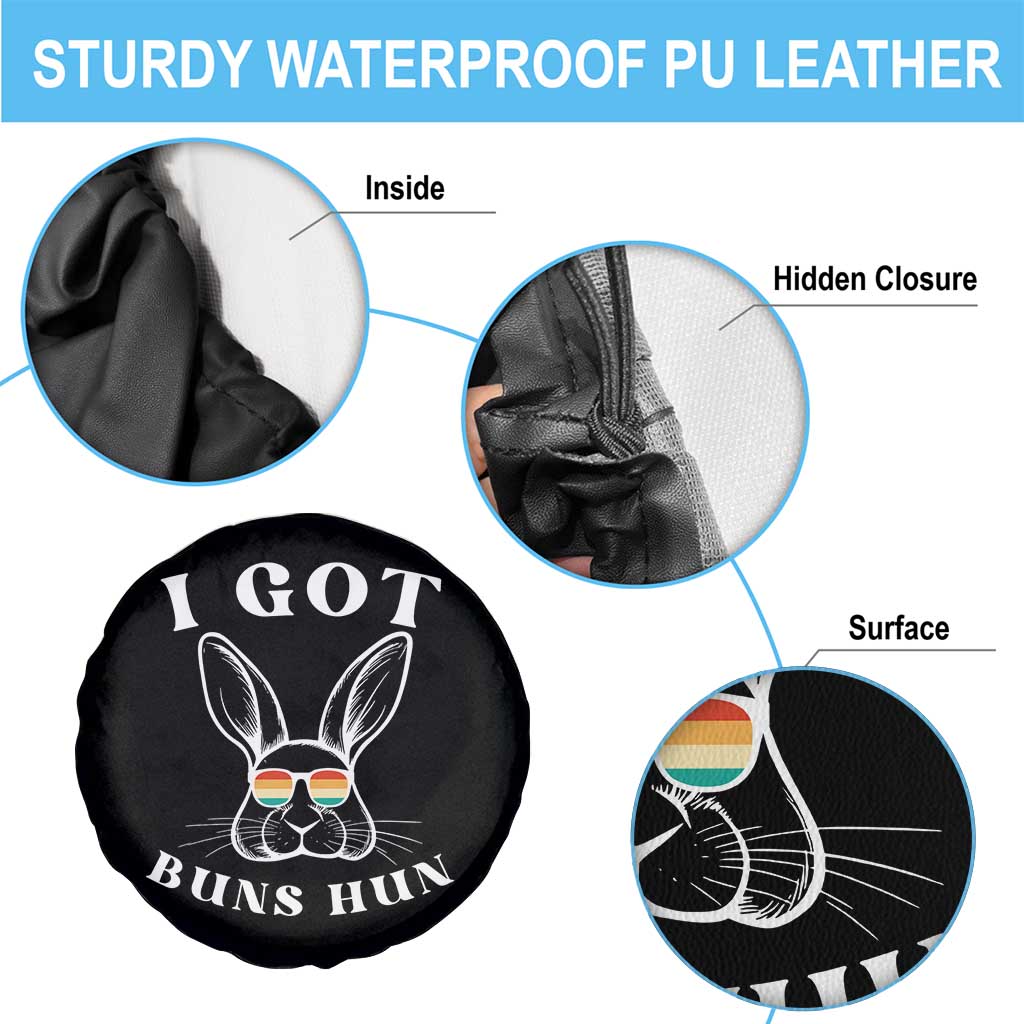 Rabbit Easter Bunny Sunglasses Spare Tire Cover Retro Vintage I Got Buns Hun Funny Jokes - Wonder Print Shop