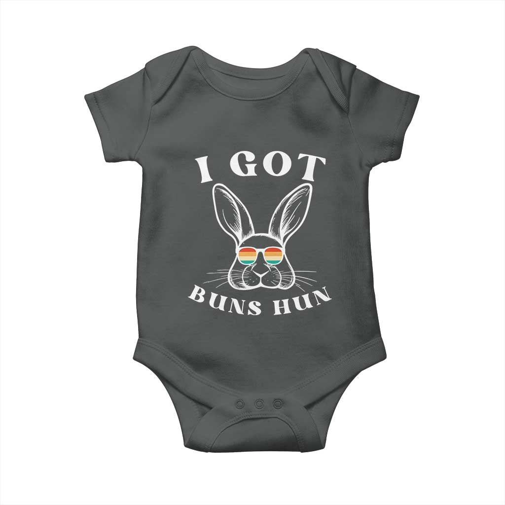 Rabbit Easter Bunny Sunglasses Baby Onesie Retro Vintage I Got Buns Hun Funny Jokes - Wonder Print Shop