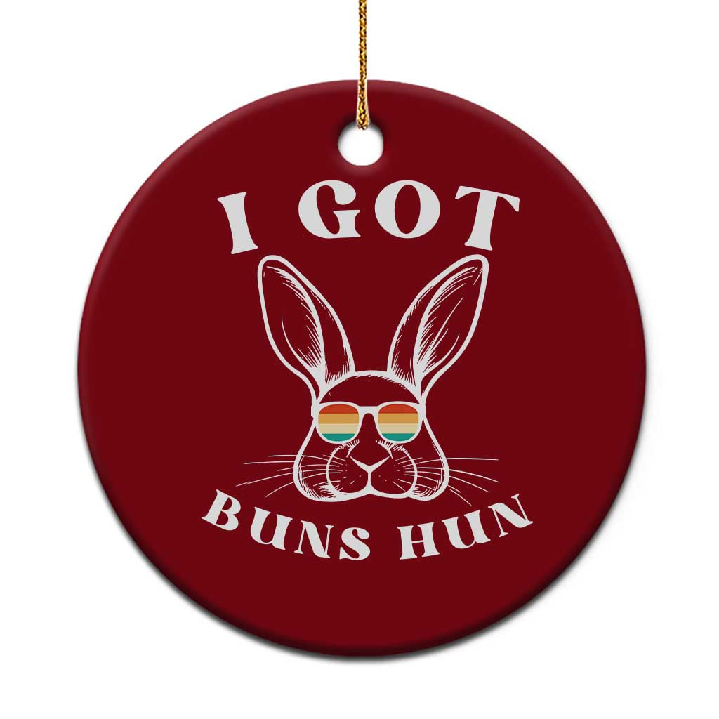 Rabbit Easter Bunny Sunglasses Ceramic Ornament Retro Vintage I Got Buns Hun Funny Jokes - Wonder Print Shop