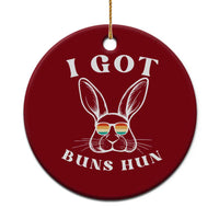 Rabbit Easter Bunny Sunglasses Ceramic Ornament Retro Vintage I Got Buns Hun Funny Jokes - Wonder Print Shop
