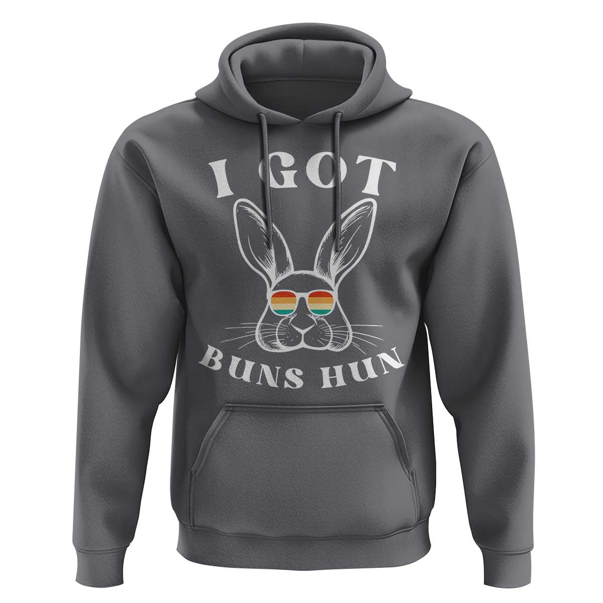 Rabbit Easter Bunny Sunglasses Hoodie Retro Vintage I Got Buns Hun Funny Jokes - Wonder Print Shop