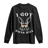 Rabbit Easter Bunny Sunglasses Long Sleeve Shirt Retro Vintage I Got Buns Hun Funny Jokes - Wonder Print Shop