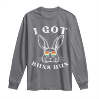 Rabbit Easter Bunny Sunglasses Long Sleeve Shirt Retro Vintage I Got Buns Hun Funny Jokes - Wonder Print Shop