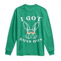 Rabbit Easter Bunny Sunglasses Long Sleeve Shirt Retro Vintage I Got Buns Hun Funny Jokes - Wonder Print Shop