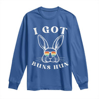 Rabbit Easter Bunny Sunglasses Long Sleeve Shirt Retro Vintage I Got Buns Hun Funny Jokes - Wonder Print Shop