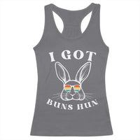 Rabbit Easter Bunny Sunglasses Racerback Tank Top Retro Vintage I Got Buns Hun Funny Jokes - Wonder Print Shop