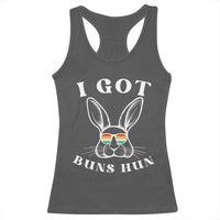 Rabbit Easter Bunny Sunglasses Racerback Tank Top Retro Vintage I Got Buns Hun Funny Jokes - Wonder Print Shop