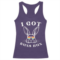 Rabbit Easter Bunny Sunglasses Racerback Tank Top Retro Vintage I Got Buns Hun Funny Jokes - Wonder Print Shop