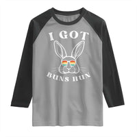 Rabbit Easter Bunny Sunglasses Raglan Shirt Retro Vintage I Got Buns Hun Funny Jokes - Wonder Print Shop