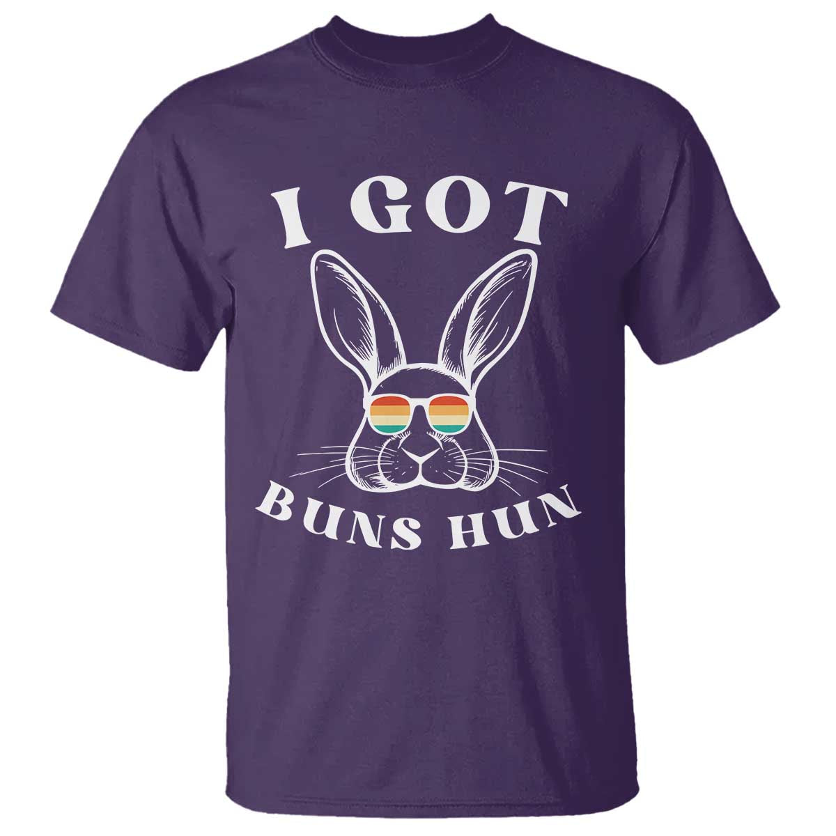 Rabbit Easter Bunny Sunglasses T Shirt Retro Vintage I Got Buns Hun Funny Jokes - Wonder Print Shop