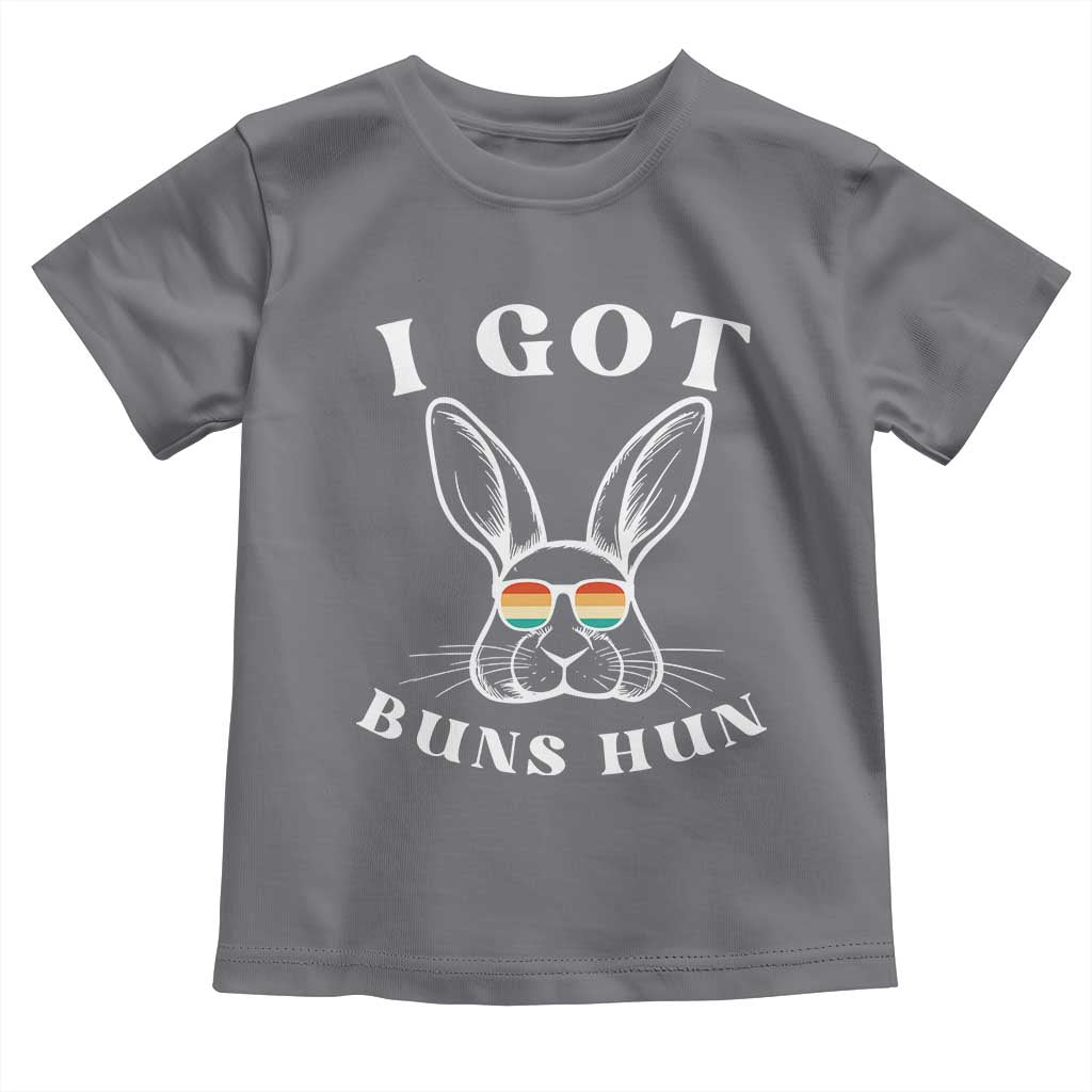 Rabbit Easter Bunny Sunglasses Toddler T Shirt Retro Vintage I Got Buns Hun Funny Jokes - Wonder Print Shop