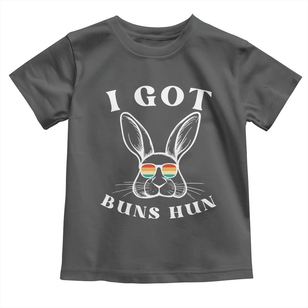 Rabbit Easter Bunny Sunglasses Toddler T Shirt Retro Vintage I Got Buns Hun Funny Jokes - Wonder Print Shop