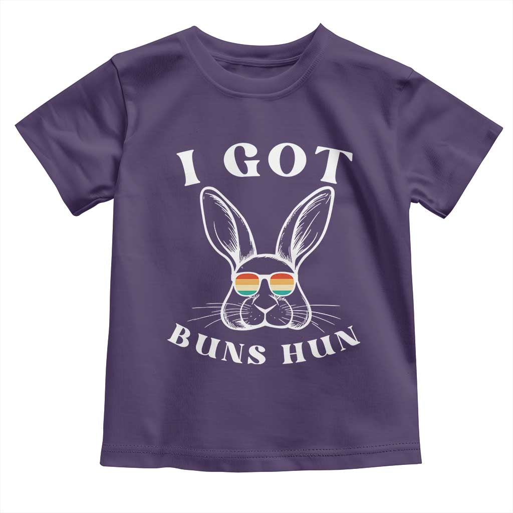 Rabbit Easter Bunny Sunglasses Toddler T Shirt Retro Vintage I Got Buns Hun Funny Jokes - Wonder Print Shop