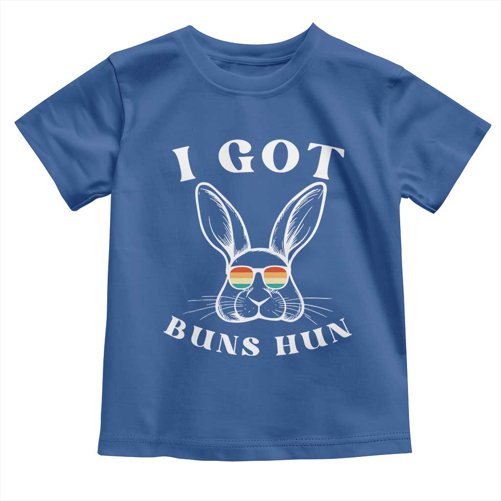 Rabbit Easter Bunny Sunglasses Toddler T Shirt Retro Vintage I Got Buns Hun Funny Jokes - Wonder Print Shop