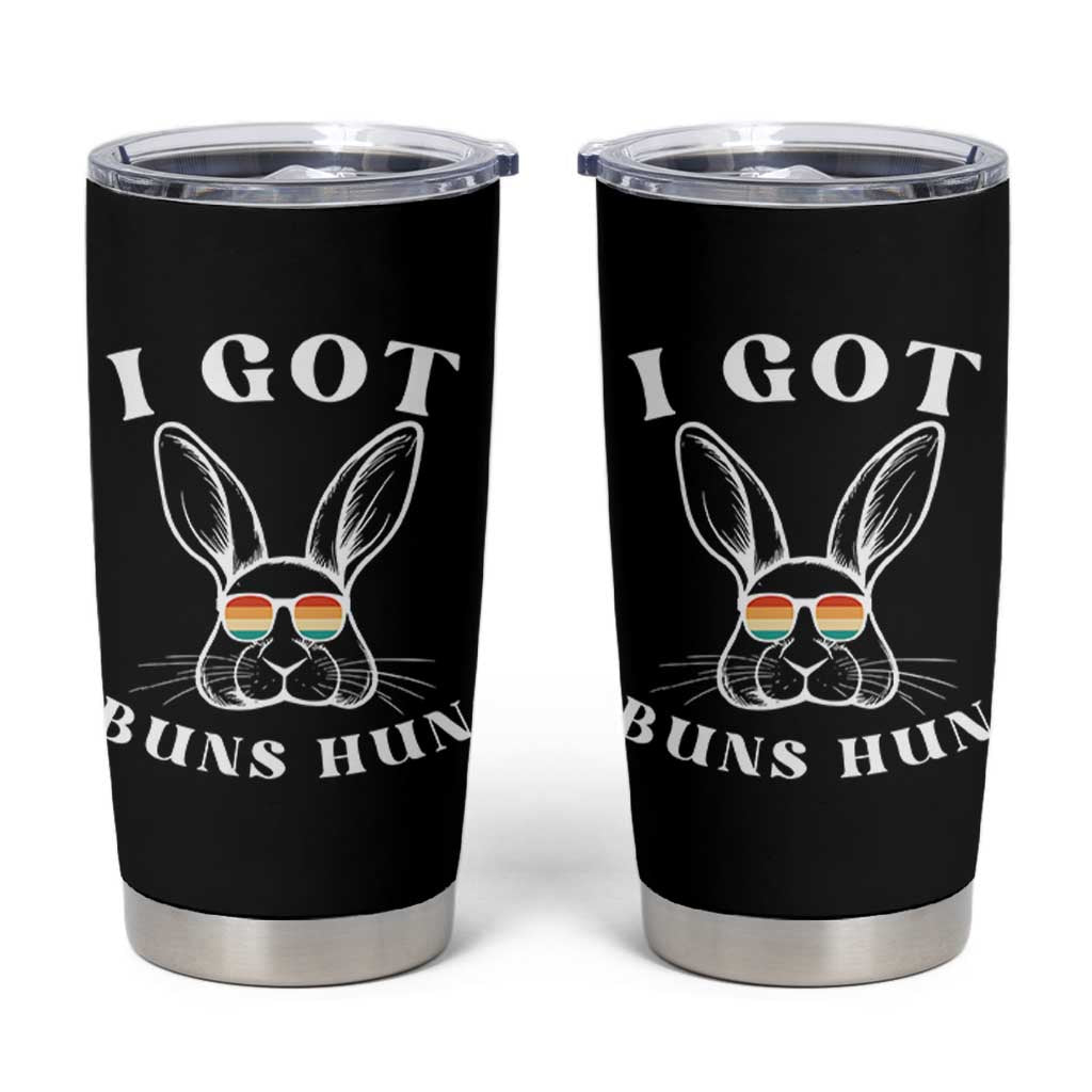 Rabbit Easter Bunny Sunglasses Tumbler Cup Retro Vintage I Got Buns Hun Funny Jokes - Wonder Print Shop