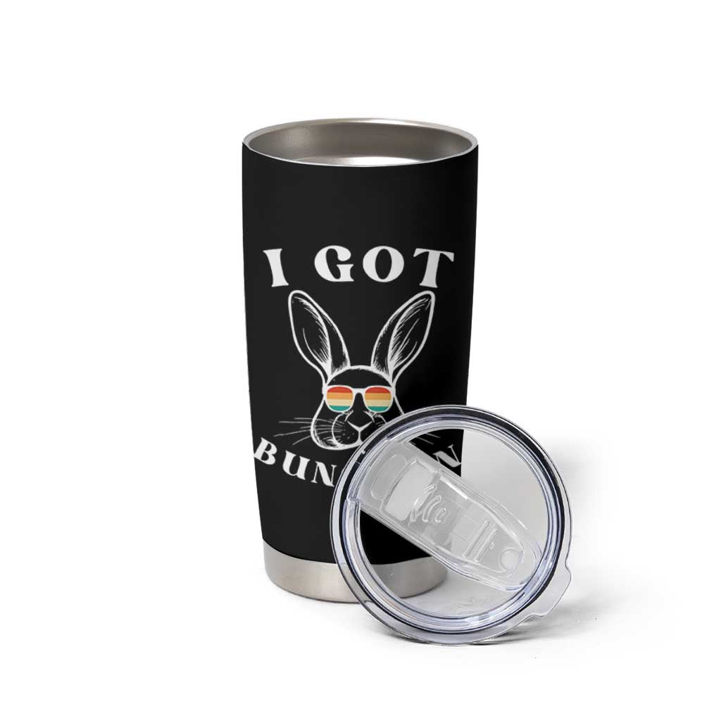 Rabbit Easter Bunny Sunglasses Tumbler Cup Retro Vintage I Got Buns Hun Funny Jokes - Wonder Print Shop