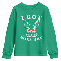 Rabbit Easter Bunny Sunglasses Youth Sweatshirt Retro Vintage I Got Buns Hun Funny Jokes - Wonder Print Shop